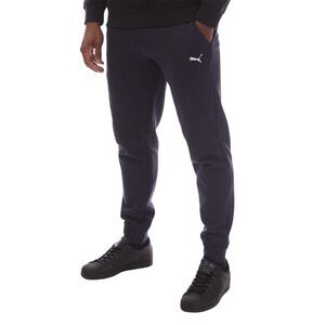 Puma Mens Logo Cuffed Ankle Sweatpants / Navy